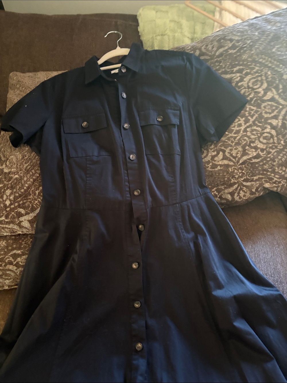J. Jill Black Button-Front Maxi Shirt Dress - Picture 3 of 4